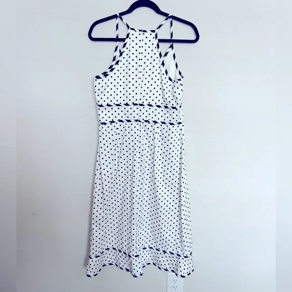 Citrine Spaghetti strap black and white polka dot dress cotton Size 10 - Picture 2 of 5